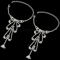 2шт. браслет с теннисным кольцом из кристаллов и страз&nbsp;BJEW-CN0001-17C