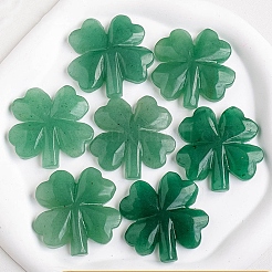 Резные фигурки целебного клевера из натурального зеленого авантюрина PW-WG72625-01