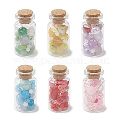 6 шт. бусины лэмпворк и стеклянные бутылки для пожеланий в виде грядок&nbsp;AJEW-JD00017