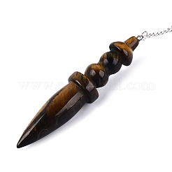 Pendule pointu de pendule de sourcils oeil de tigre naturel&nbsp;AJEW-N006-01B