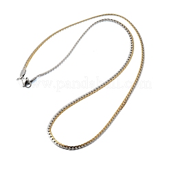 Collares de cadena Panzer unisex de acero inoxidable 304 de dos tonos de 3 mm&nbsp;NJEW-A067-03GP