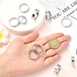 18 шт. 6 стиля 201 нержавеющая сталь рифленые кольца для пальцев&nbsp;RJEW-SC0001-30P