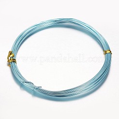 丸アルミ線  曲げ可能なメタルクラフトワイヤー  ビーズジュエリークラフト作り用  アクア  17ゲージ  1.2mm  10m /ロール（32.8フィート/ロール）&nbsp;AW-D009-1.2mm-10m-02