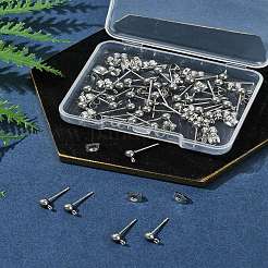 40 шт. фурнитура для сережек-гвоздиков из нержавеющей стали 304 STAS-FS0001-76P