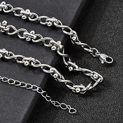 Овальные цепочки-цепочки из нержавеющей стали 304 с бесконечным звеном для женщин и мужчин NJEW-K249-20B-P