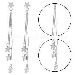 2 пара двухцветных сережек-гвоздиков в форме звезды и кисточки из сплава для женщин EJEW-AN0001-57