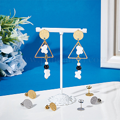 36 шт. 6 стиля фурнитуры для сережек-гвоздиков из нержавеющей стали 304&nbsp;STAS-UN0056-38