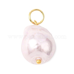 Подвески из гальванизированного стекла с имитацией жемчуга PALLOY-JF04579-03