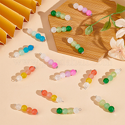 64 шт. 4-цветные подвески-коннекторы из искусственного нефрита PALLOY-GO00033