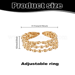 1 шт. открытое манжетное кольцо из нержавеющей стали 304&nbsp;RJEW-LP0008-23G