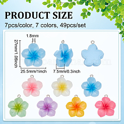 49 шт. 7 цвета непрозрачные подвески из смолы&nbsp;CRES-PH0001-30