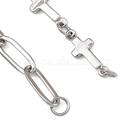 Herstellung von Armbändern aus Büroklammerketten und Kreuzgliederketten aus Edelstahl 304&nbsp;AJEW-JB01642