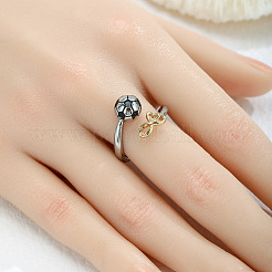 Футбольные и сердечные эмалевые регулируемые открытые манжеты из сплава FS-WGC4484-01