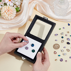 Коробки для демонстрации драгоценных камней из искусственной кожи&nbsp;LBOX-WH0004-05