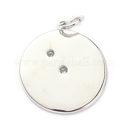 Латунные микропаве прозрачные подвески с фианитом ZIRC-L091-104P