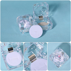 Квадратные пластиковые коробки для хранения колец с ева внутри AJEW-WH0472-43A