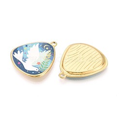 Triangle en acier inoxydable 304 de style imprimé avec pendentifs en forme de colombe&nbsp;STAS-T071-28A-G