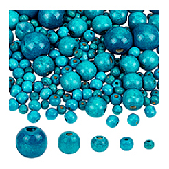 1005 шт. 5 стиля крашеных бусин из натурального дерева WOOD-PH0003-42B