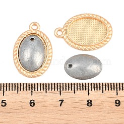 合金カボションセッティングペンダント  キャップ付き  プラチナ·ゴールデン  オーバル  21x14x4mm  穴：1.6mm  トレイのサイズ：14x10mm&nbsp;FIND-G112-02C