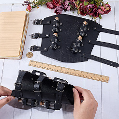1 paire de bracelets réglables en cuir PU avec bouteilles en verre&nbsp;AJEW-CL0002-53B
