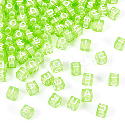 100шт 5 цвета прозрачные акриловые бусины&nbsp;TACR-TA0001-55A