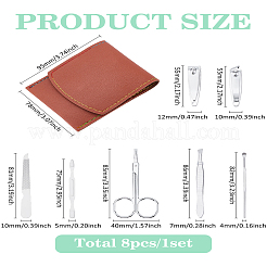 Чехол из ПВХ кожи и наборы маникюрных инструментов из цинкового сплава и углеродистой стали: ушные палочки&nbsp;MRMJ-WH0086-62A