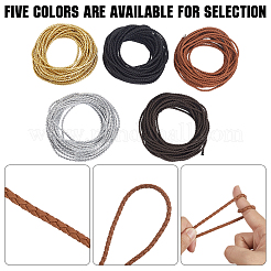 10 m runde geflochtene Kordel aus Kunstleder&nbsp;WL-GF0001-32C-04
