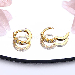 Boucles d'oreilles rondes géométriques argentées ornées de pierres de zircone&nbsp;KK6148-1