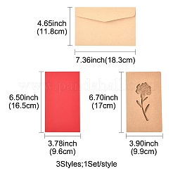 3 набор поздравительных открыток из крафт-бумаги AJEW-FS0001-27C