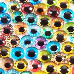 Cabochons aus Glas mit flachem Rücken&nbsp;GGLA-SZ0001-01A