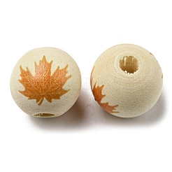 Perles européennes en bois d'automne&nbsp;WOOD-H105-04D-01