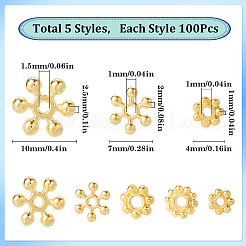 500 шт. 5 стиля бусины-разделители из сплава в виде маргаритки FIND-SP0002-22C