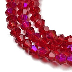 Transparentes perles de verre de galvanoplastie brins&nbsp;GLAA-F029-4mm-D27