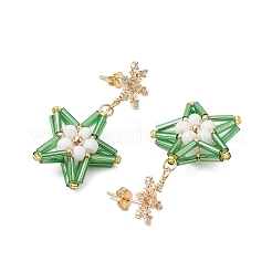 Boucles d'oreilles à tige en forme d'étoile en verre&nbsp;EJEW-MZ00256