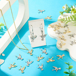 40 pendentif en alliage bicolore et strass cristal&nbsp;FIND-TA0010-68