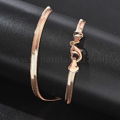 4 мм стойка покрытие латунь плоская змейка цепи ожерелья для женщин мужчин&nbsp;MAK-L044-14RG