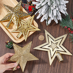 4 Stück 4 Arten Stern-Christbaumspitze aus Kunststoff&nbsp;AJEW-CN0002-76