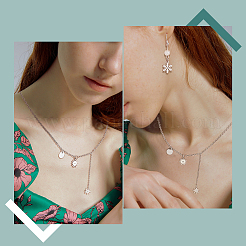 6 шт. 3 стиля экологичных 316 хирургических нержавеющих стальных подвесок с микропаве прозрачных кубических цирконий RB-UN0001-06