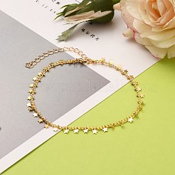 真鍮製のアンクレット  カーブチェーンとカニカン付き  スター  ゴールドカラー  9-1/4インチ（23.5cm）&nbsp;AJEW-AN00298