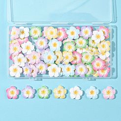 70 шт. двухцветные кабошоны из непрозрачной смолы в форме цветка плюмерии CRES-FS0001-32