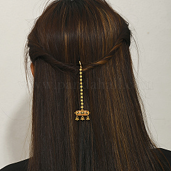 Haarverlängerungskette aus Messing mit Quasten im Ethno-Stil und Zirkonia für Damen&nbsp;PU2601
