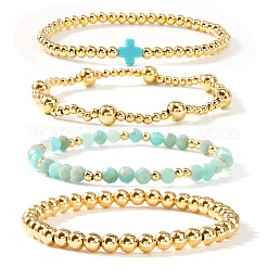 Ensemble de 5 bracelet extensible fait main en laiton&nbsp;OI0028-5