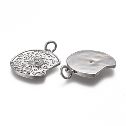 Кулоны из чеканной латуни с прозрачным кубическим цирконием&nbsp;KK-F821-19P