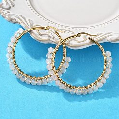 Orecchini a cerchio con perline&nbsp;X-EJEW-JE03830-03