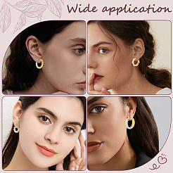 5 пара 5 стильных круглых серег-колец из латуни с покрытием для женщин EJEW-BBC0001-98