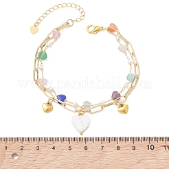 Doppellagige Armbänder aus Messing-Büroklammerkette&nbsp;BJEW-JB13567