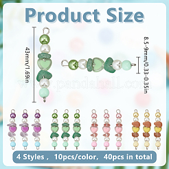 Подвески-коннекторы в виде натурального зеленого авантюрина PALLOY-GO00061