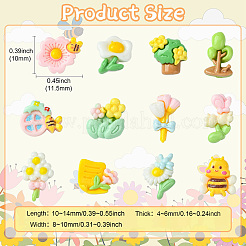 60шт 12 стиля непрозрачные кабошоны из смолы&nbsp;RESI-CJ0004-14