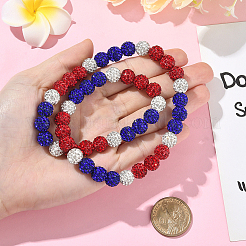 1 шт. ожерелье из круглых бусин из полимерной глины со стразами&nbsp;NJEW-SP0001-14C