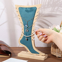 Деревянная стойка для хранения украшений в форме ступни ODIS-WH0106-23